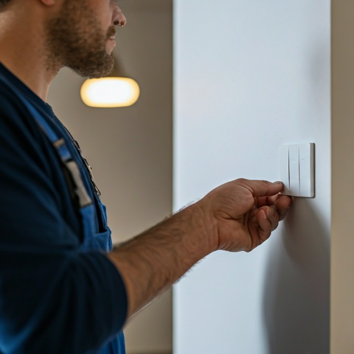 Professional electrician at work